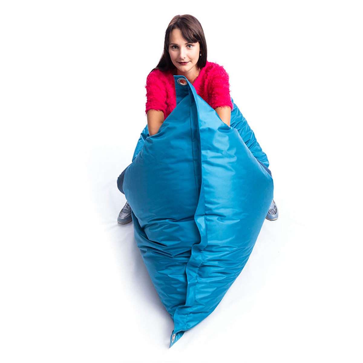 Außenpouf Blau Türkis IRON RAW