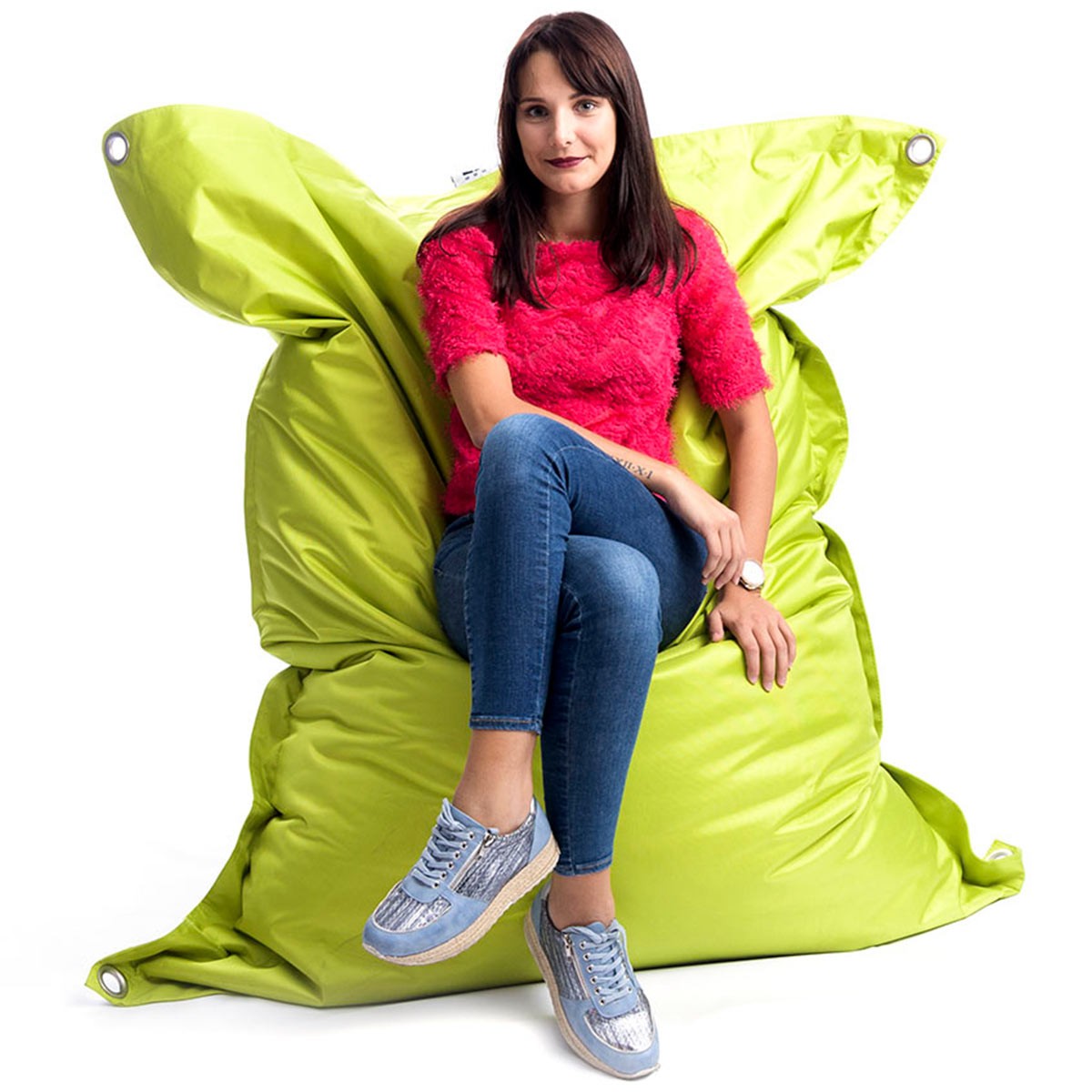 Außenpouf Limettengrün IRON RAW