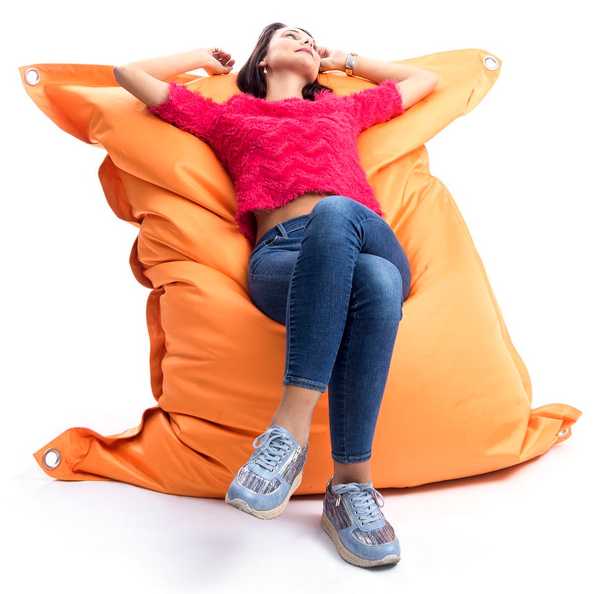 Außenpouf Orange IRON RAW