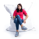 White Outdoor Pouf IRON RAW