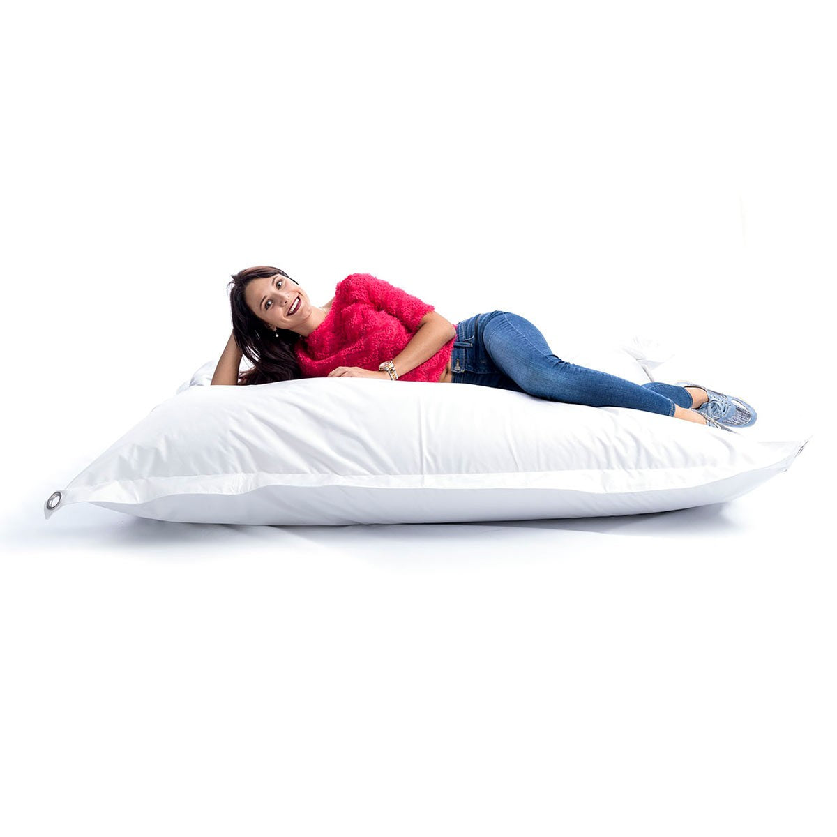 White Outdoor Pouf IRON RAW