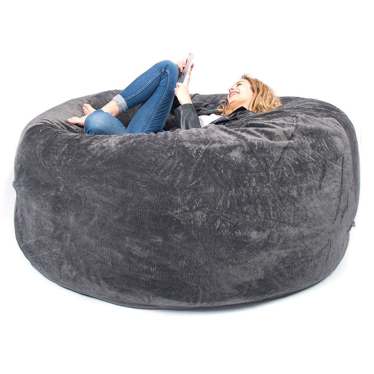 Puf Gigante Redondo XXL Polar Gris