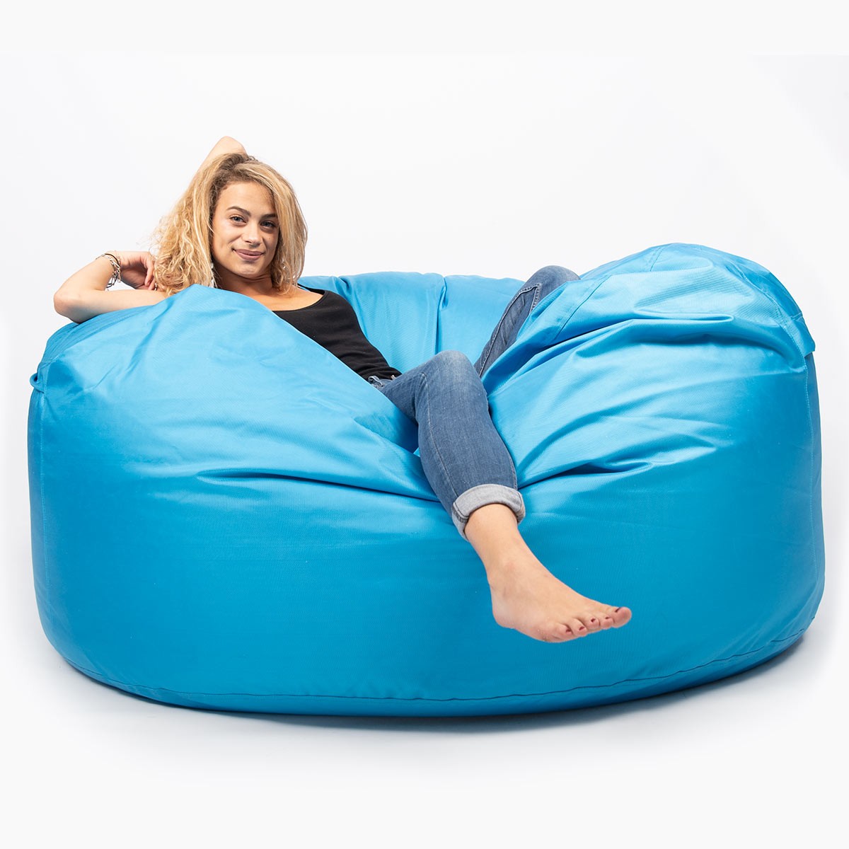 Giant Outdoor Pouf TiTAN Turquoise Blue