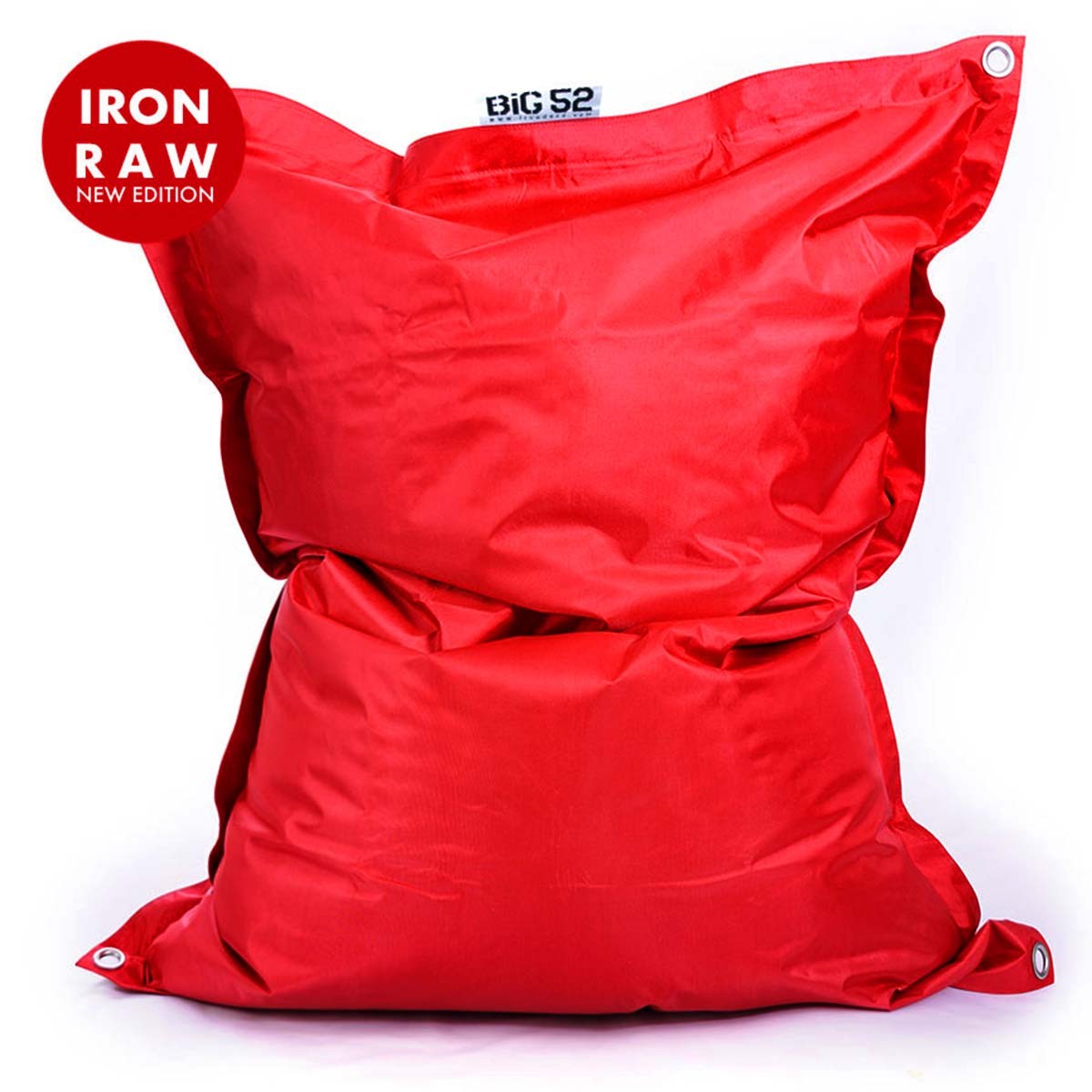 Empty Cover Outdoor Pouf IRON RAW Red