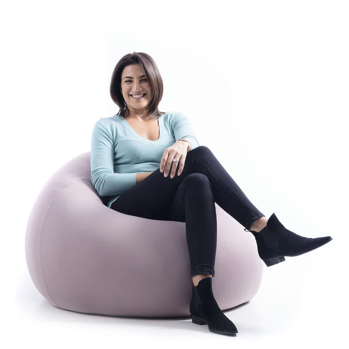 Stretch Sitzsack Pouf Taupe