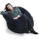 XL Round Polar Black Armchair Pouf