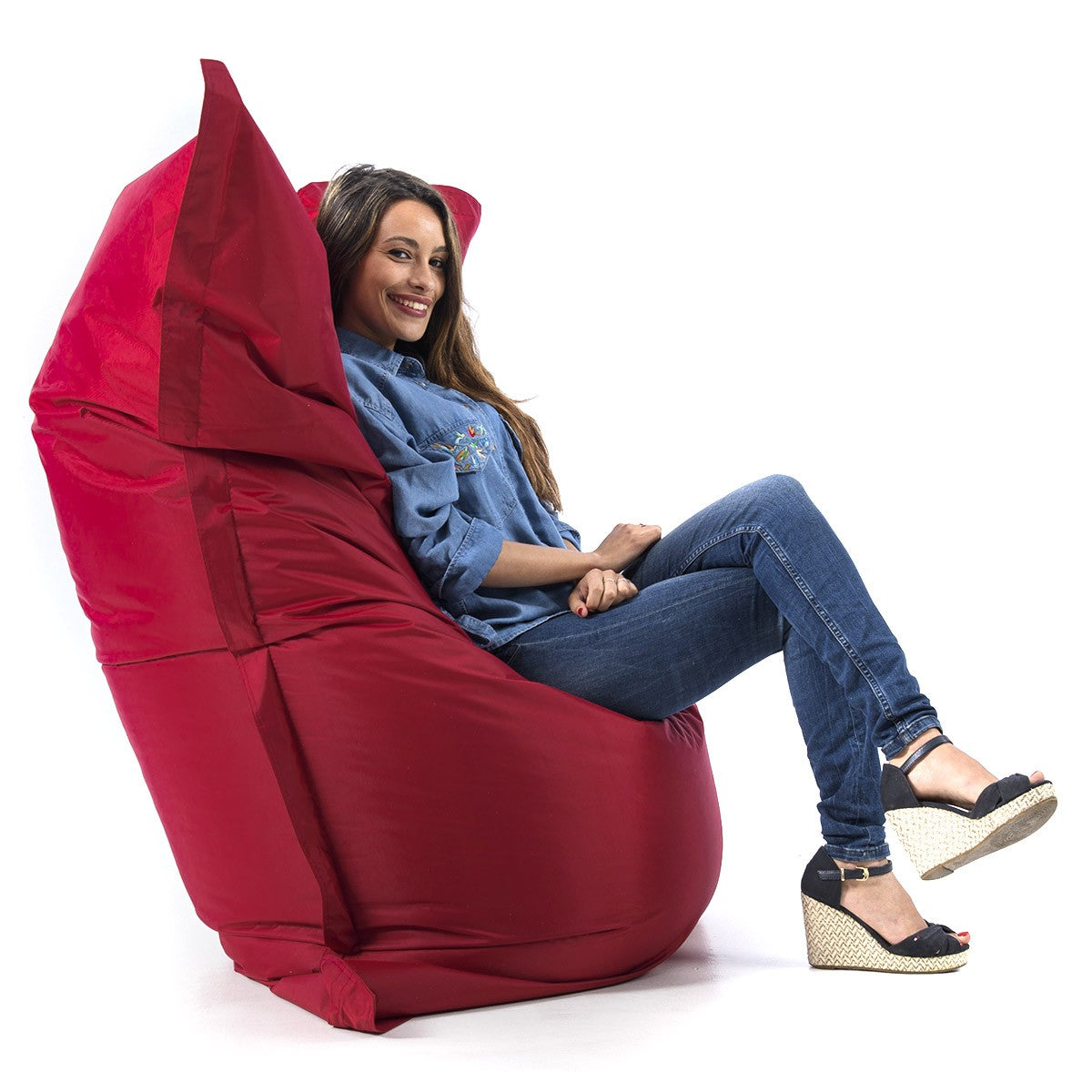 Riesiger XXL Pouf Bordeaux