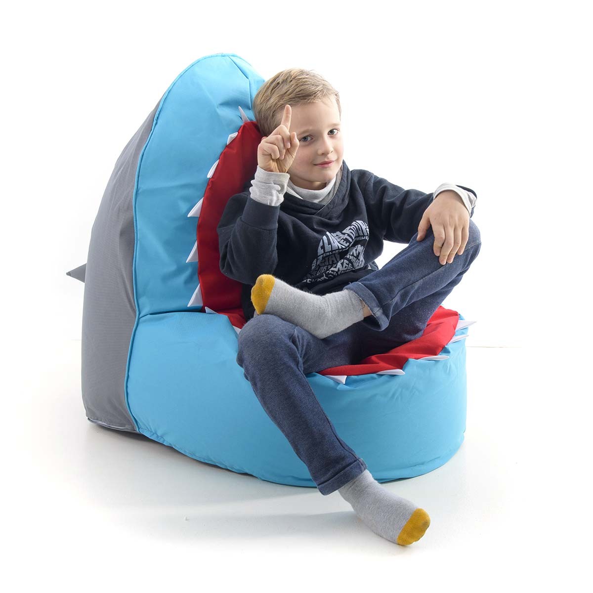 Pouf Bambino Design Squalo Blu