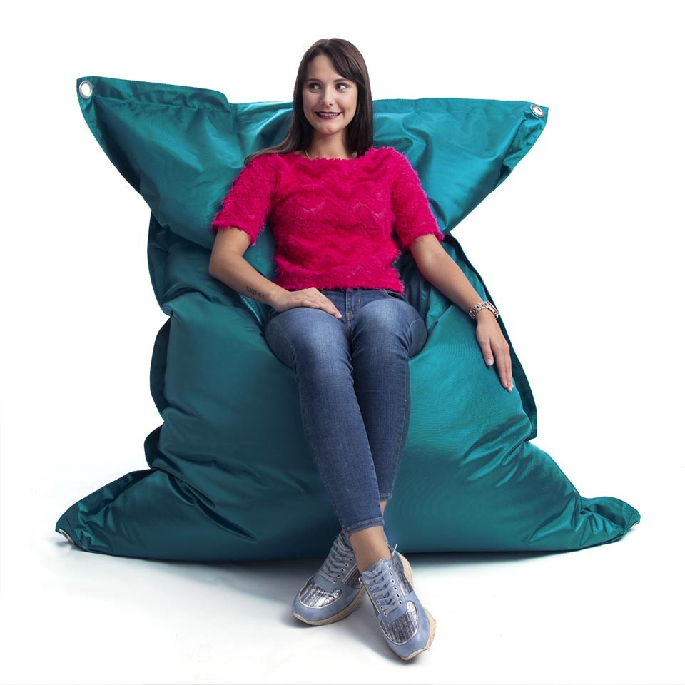 Außenpouf Türkis IRON RAW