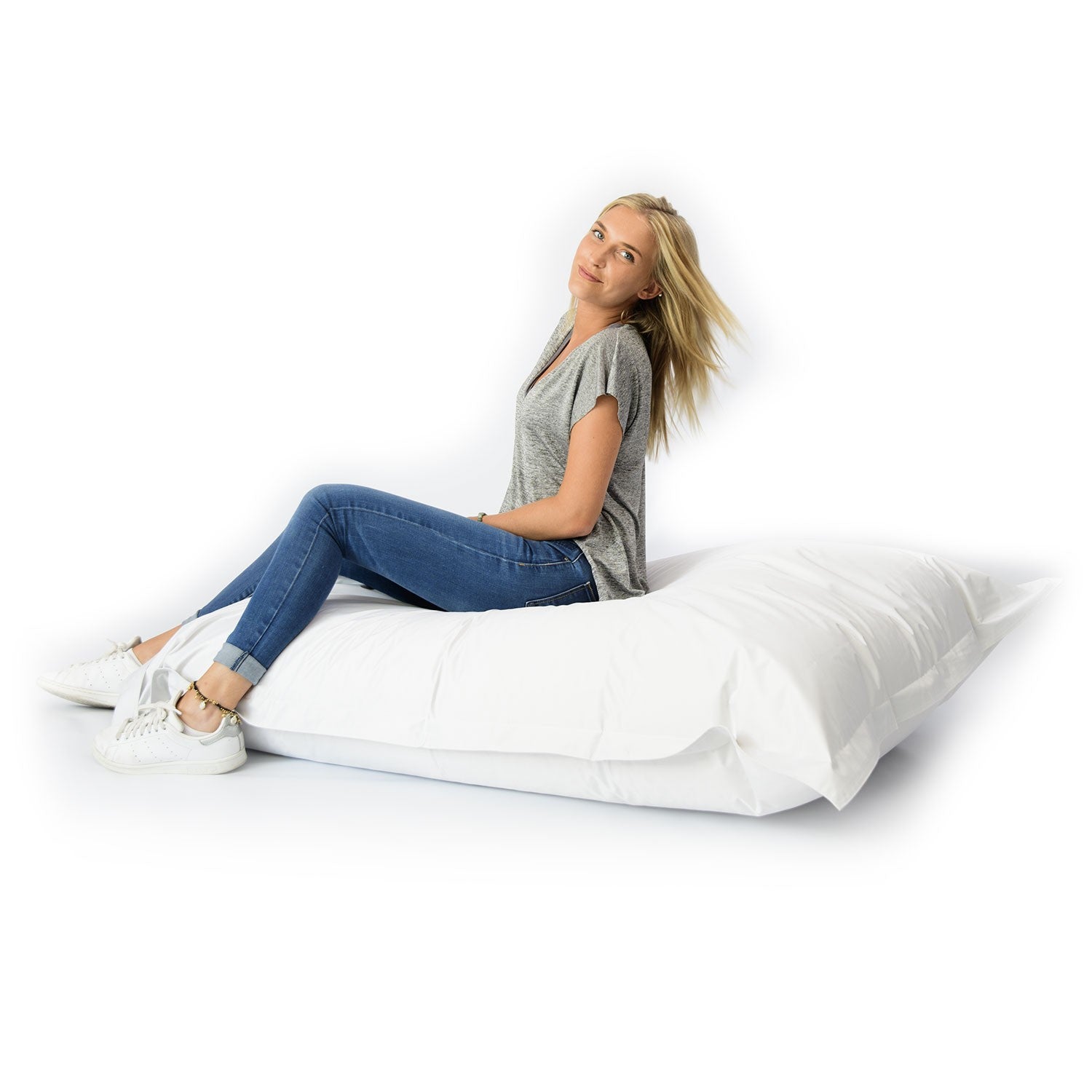 Riesiger XL Pouf Weiß