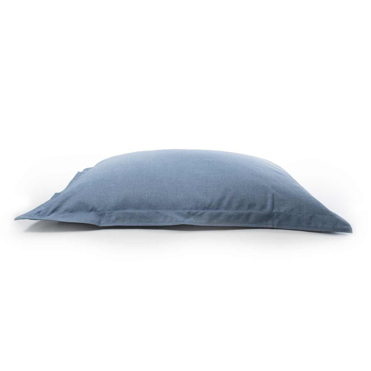 Lin Pouf Blau Metall