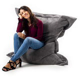 Cord Samt Hocker Grau